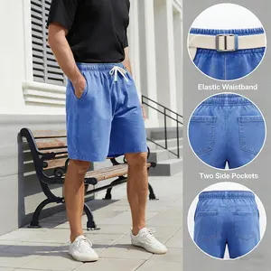 Flygo Men's 3 Pack Athletic Sweat Shorts Acid Washed Cotton Elastic Waist Drawstring Gym Workout Jogger Pants with Pockets Trouser