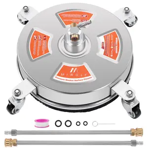 M MINGLE 14'' Pressure Washer Surface Cleaner Attachment, Driveway Power Washer Accessory with 2 Extension Wand, 1/4" Quick Connect, 4000 PSI, ChristmasGift