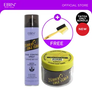 EBIN 24hr Edge Control (Super hold)+ Edge Control Spray bundle with Free Edge Brush | Extreme hold, Shine boosting, lightweight