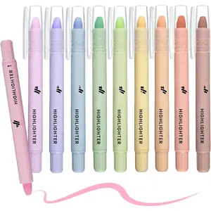 10 Pack  Safe Highlighters - Pastel Color, Wax Highlighters No Bleed, Scripture Markers for Journaling, Study Accessories and School Supplies