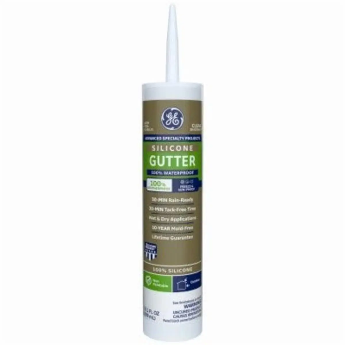 212 MAIN Gutter Silicone Sealant, 10.1 oz 100% Silicone Adhesive, Crack-Resistant Waterproof Multipurpose Building Supply for Metal-Vinyl Gutters, Vents, 30-Minute Rain-Ready, 10-Year Mold-Free Home Improvement Use