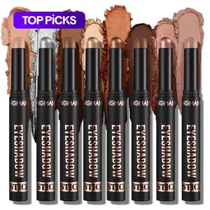 8Pcs Eyeshadow Stick Set Cosmetic PearlescentMatte Highlighter Eye Shadow Glam Natural Long Lasting Waterproof Not Easy To Take Off Makeup