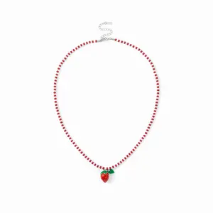 Cider STRAWBERRY BEADED NECKLACE