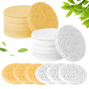 Natural Face Sponge, 100% Eco-friendly Makeup & Spa Cleansing Sponge for Exfoliation, Makeup Removal, and Facial Washing, Facial Cleansing Pads