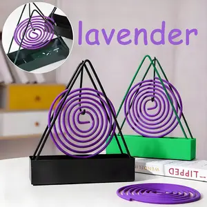 Lavender Incense Sticks - 80 Natural Spirals, Long Burning Time (4 Hours), Perfect for Patio, Balcony, Pool, Camping, Garden