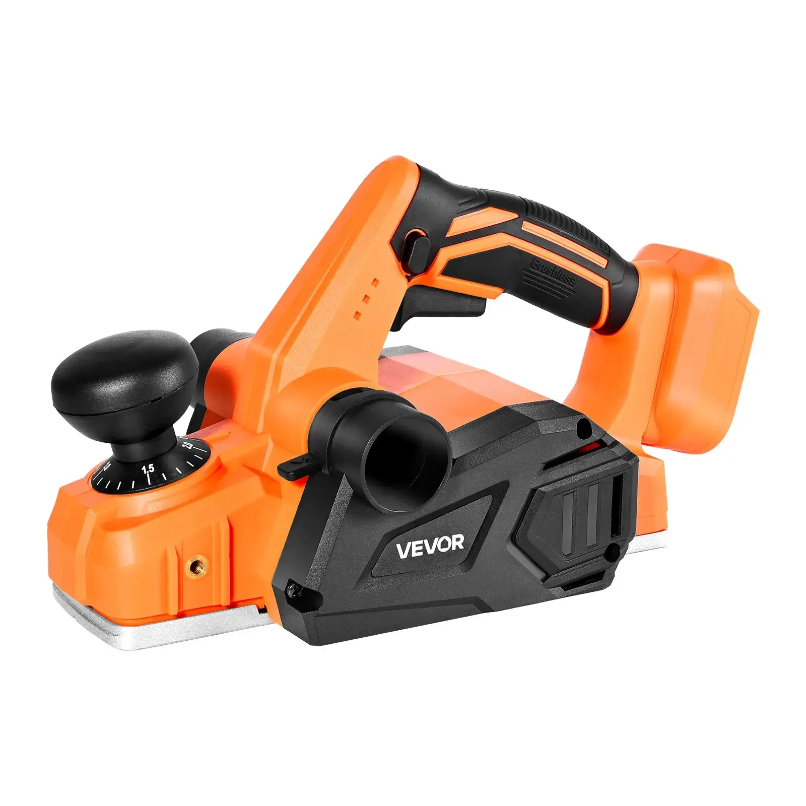 【summerfinds】VEVOR Cordless Handheld Planer - 3-1/4 in Cut Width, 15000 RPM Brushless Motor, Adjustable Cut Depth, 18V Bare Tool, Dual-Switch Design, Extra Blades, Easy Blade Replacement, Cordless Power Tools for Woodworking, Father’s Day Gift, Chamfering