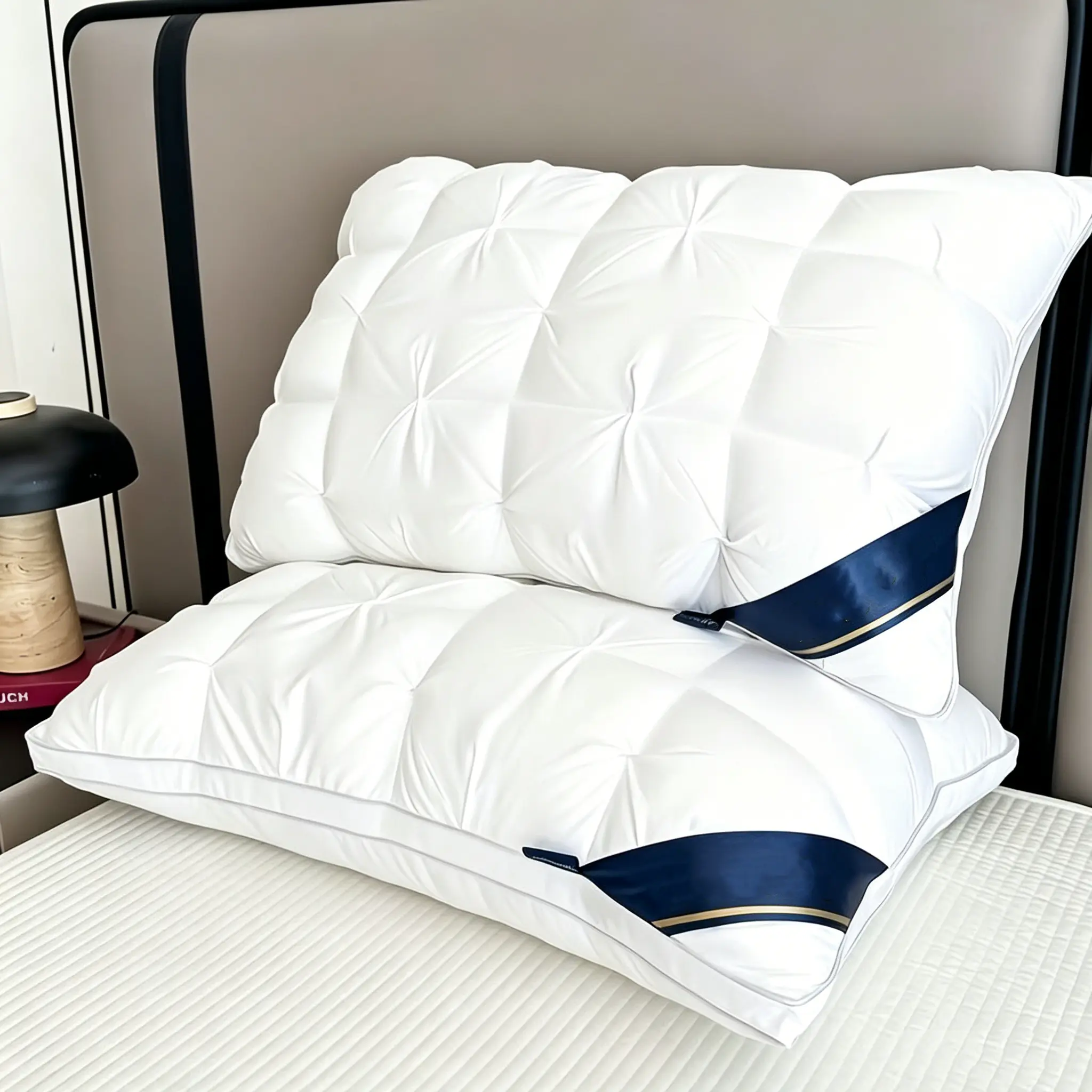 1 Set - Luxury pillows of five-star hotel quality, deep sleep neck support, all-season non-collapse pillow core, polyester pillowcase, modern pillow shape design | Soft texture surface, sleep aid pillow, cool pillow, neck pillow, gift