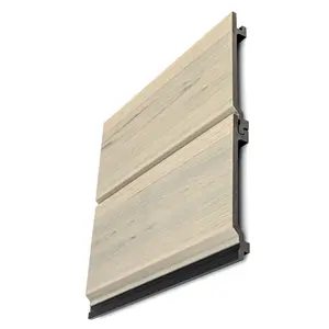 Weathered Oak Wood-Like Composite Siding, Exterior Wall Panels, Waterproof & Weatherproof Decorative Wall Cladding, Dark Brown 5-Strip 1" Wide Seamless Corner Trim, Modern Home & Office Decor for Living Rooms, Bedrooms, and Feature Walls