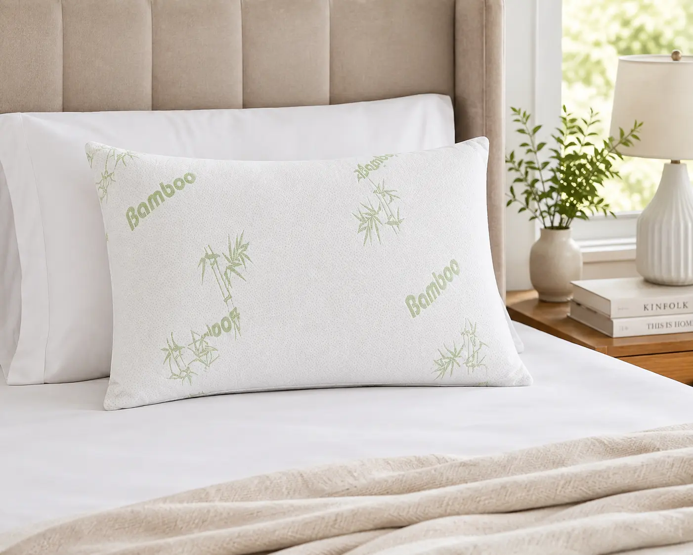Queen Size Premium Bamboo Pillow – Hotel Quality Medium Firm Cooling & Breathable Sleep Pillow