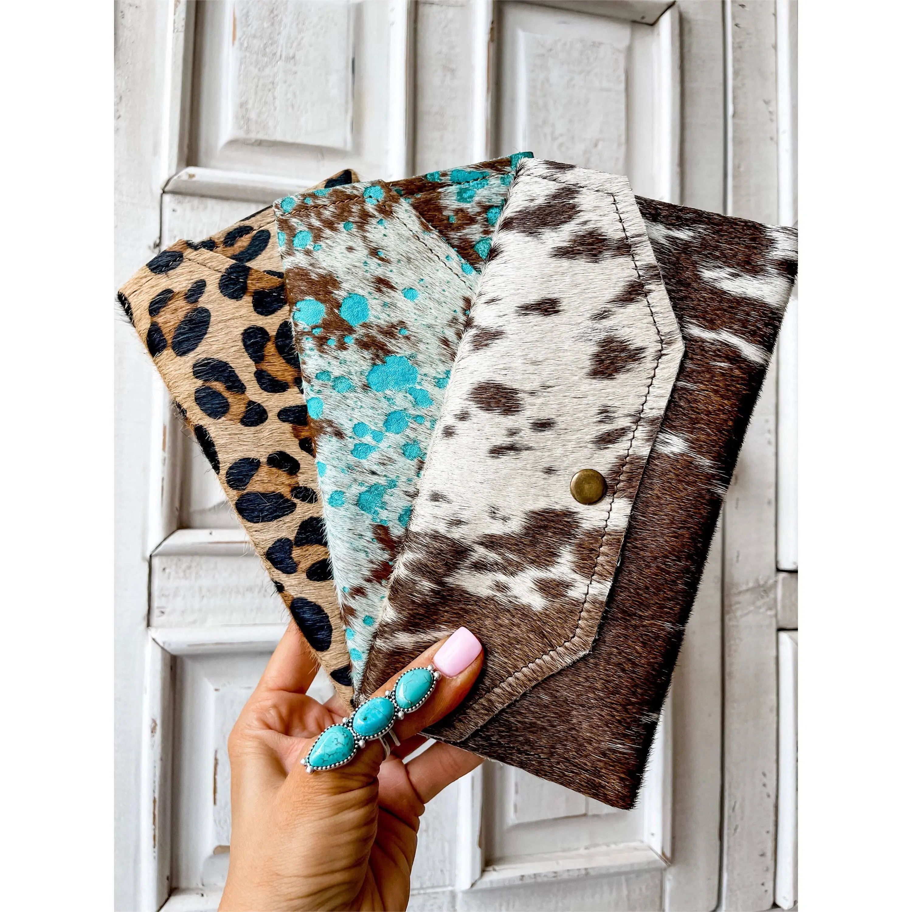 Western Cowhide Hair On Wallet - Cash Money Credit Cards