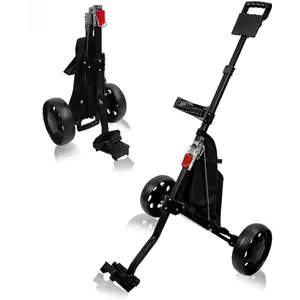 2 Wheel Foldable Golf Push Cart Collapsible Golf Trolley Push Pull Golf Cart Golf Hand Cart 2 Wheel  Golf cart Golf Bag cart