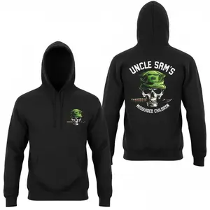Men's USMC Tribute Long Sleeve T-Shirt - Casual 100% Cotton Pullover with Military Skull, Knife & Bird Graphic, Classic Fit Streetwear Top