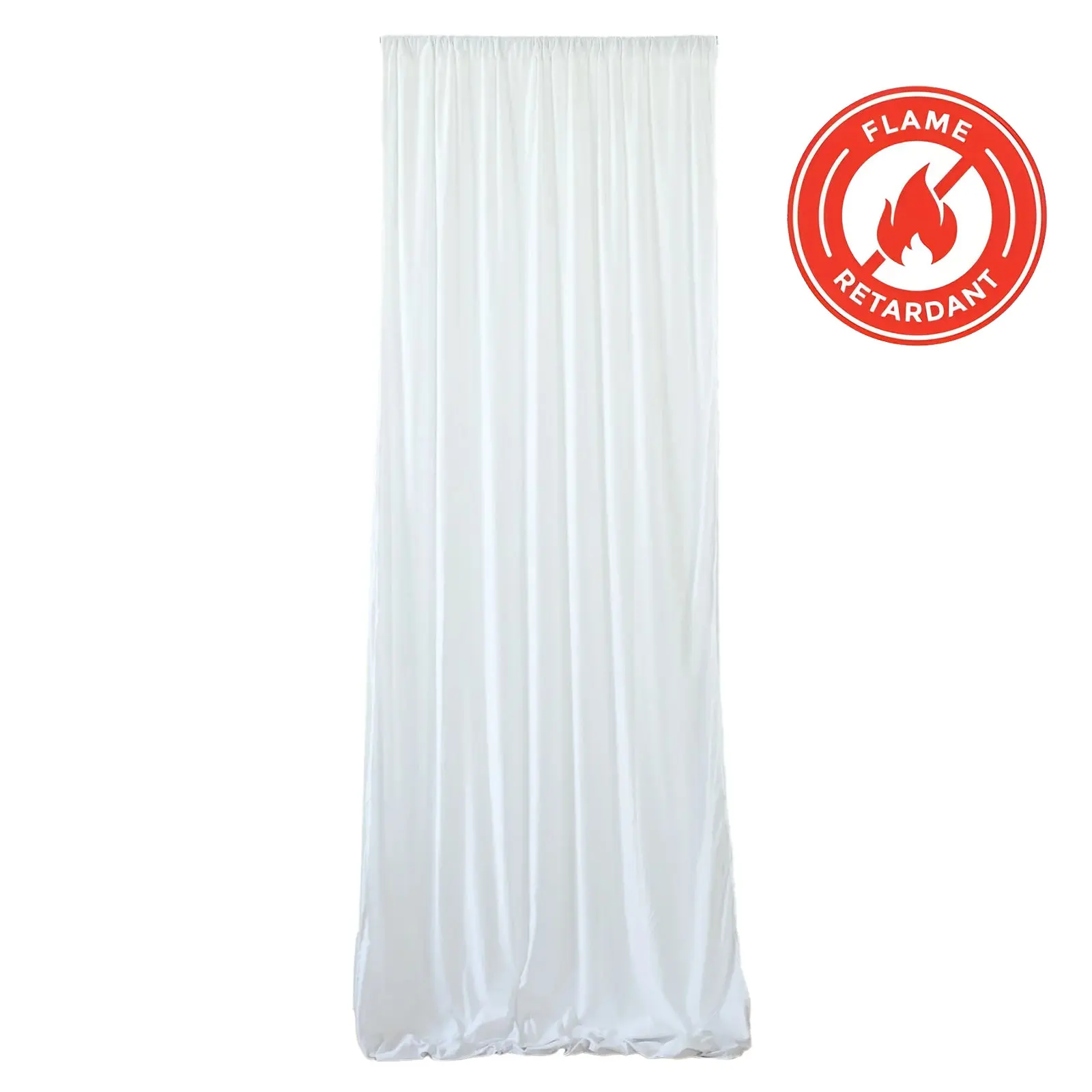 White Scuba Polyester Ceiling Drape Backdrop Curtain Panel - Commercial Grade Fire Retardant Wrinkle-Free Fabric with Rod Pockets, Fit for Arches, Receptions, Bridal Showers, Photography, Compatible with Drapery Hardware Kit (5ftx20ft), Stage