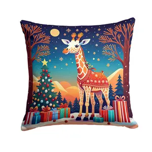 Giraffe Christmas Fabric Decorative Pillow