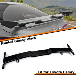 55''  TRD Style Rear Trunk Wing Spoiler Compatible with 2018-2022 8th Gen Camry LE SE XLE XSE Durable plastic Punch-Free Installation Improve Your Car Aerodynamic & Sport Appearance Painted Black