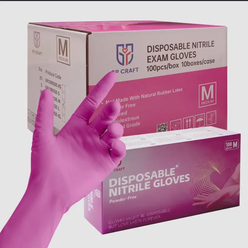 SoftTouch Magenta Disposable Gloves Durable Waterproof Vinyl Examination