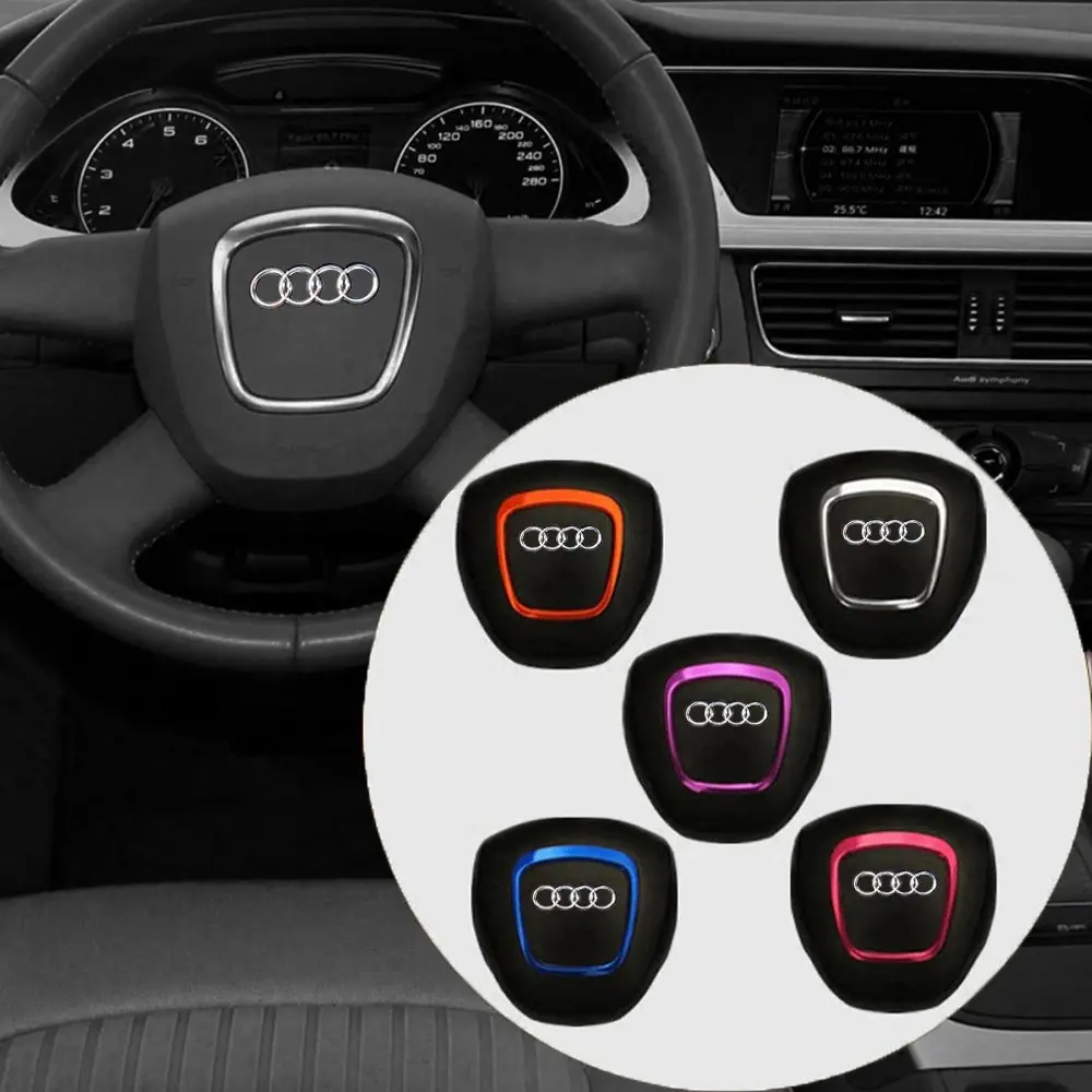 Car Steering Wheel Ring Sticker Frame Metal Cover Interior Decor Auto Accessories For Audi A3 8P S3 A4 B6 B7 B8 A5 A6 C6 Q5 Q7