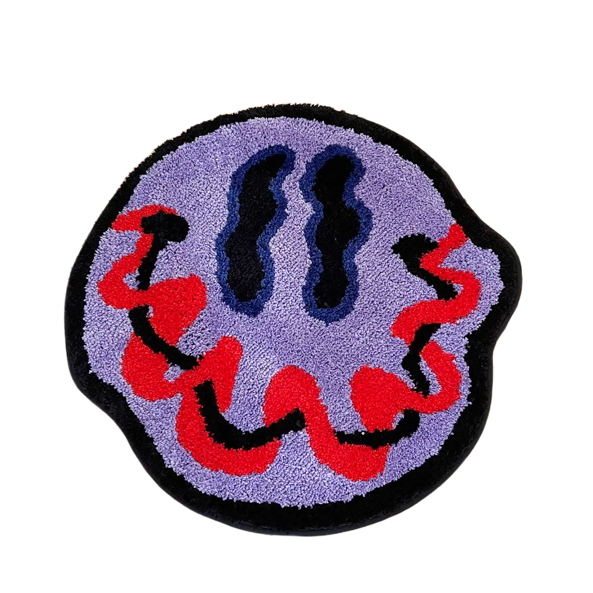 Tufted Trippy Smiling Face Rug Handmade Carpet Custom Rug for Home Decoration or Gift 100% Tufted Home Decorative Rug Textured Geometric Rug Boho Washable Rug Fluffy Rugs