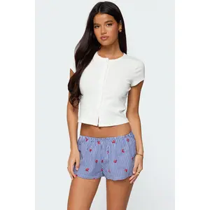 Solina Ribbed Button Up Top