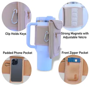 Tumbler Cup Strap (Magnetic) - Adjustable Magnetic Strap Designed for 30/40oz Stanley, Yeti, Hydro, with Keyring, Backpack, Bottle Holder, Phone Case, Wallet/Purse, Accessories