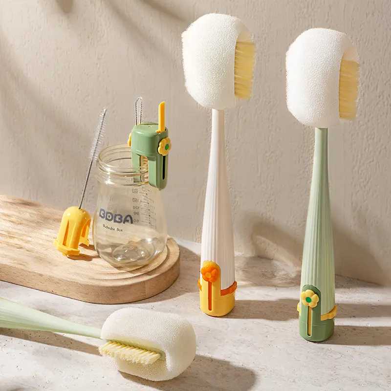5 in 1 Multifunction Bottle Cleaning Brush with Straw Cleaner Cup Lid Brush Baby Bottle Cleaner Kitchen Cleaning Brush for Water Bottles Coffee Mugs Reusable Cups Deep Cleaning Brush Tool for Home Kitchen