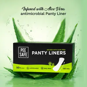 PEESAFE Panty Liners for Women Daily Use with Aloe Vera (Pack of 50 Liners)| Curvy Design for Extra Comfort | Cottony-Soft Surface with 185mm Wide | Keeps You Dry & Fresh All Day Long