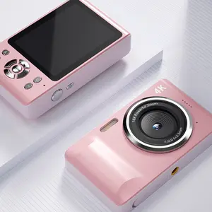 64GB Digital Camera for Students - 64 Megapixels & 4K Video & 18X Zoom, 2.8-inch HD Screen - Compact Point and Shoot Camera with SD Card, Portable Travel Camera for Kids Teens Boys Girls, Best Gift for Birthday Christmas 64Gb+Pink