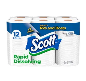 Scott Rapid-Dissolving Toilet Paper, 12 Double Rolls, Septic-Safe, Toilet Paper