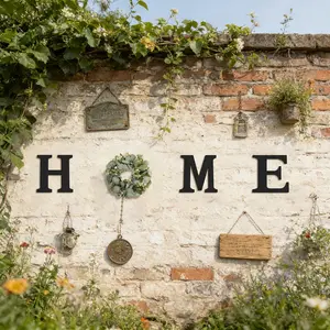 Rustic HOME Wall Decor Set, Farmhouse Wood Letters with Artificial Eucalyptus Wreath for O, Hanging Art for Living Room, Housewarming Gift