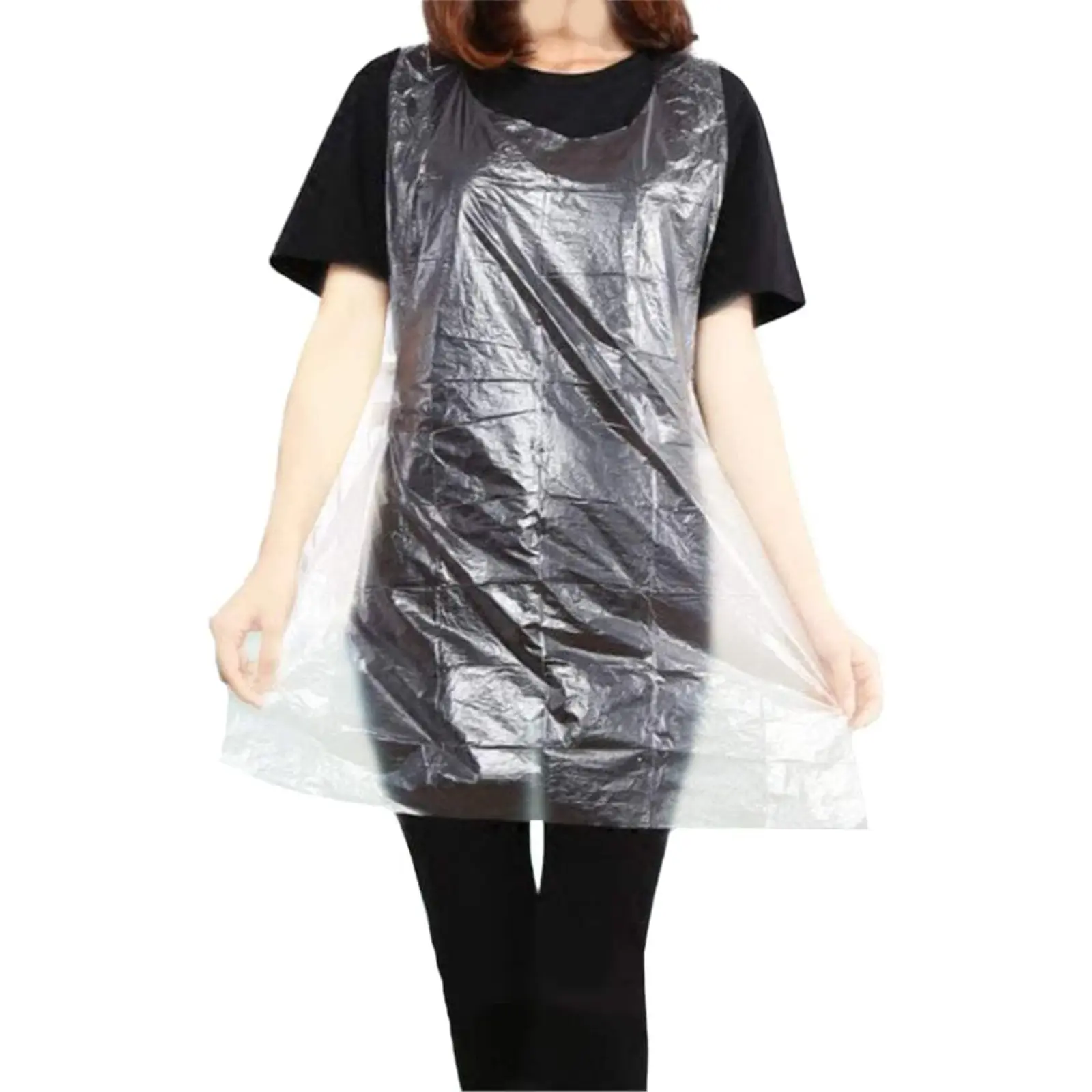 Disposable Aprons 50 Count Waterproof Plastic Apron for Painting Party Cooking Housework Picnic etc Reusable and Convenient Kitchen Liner