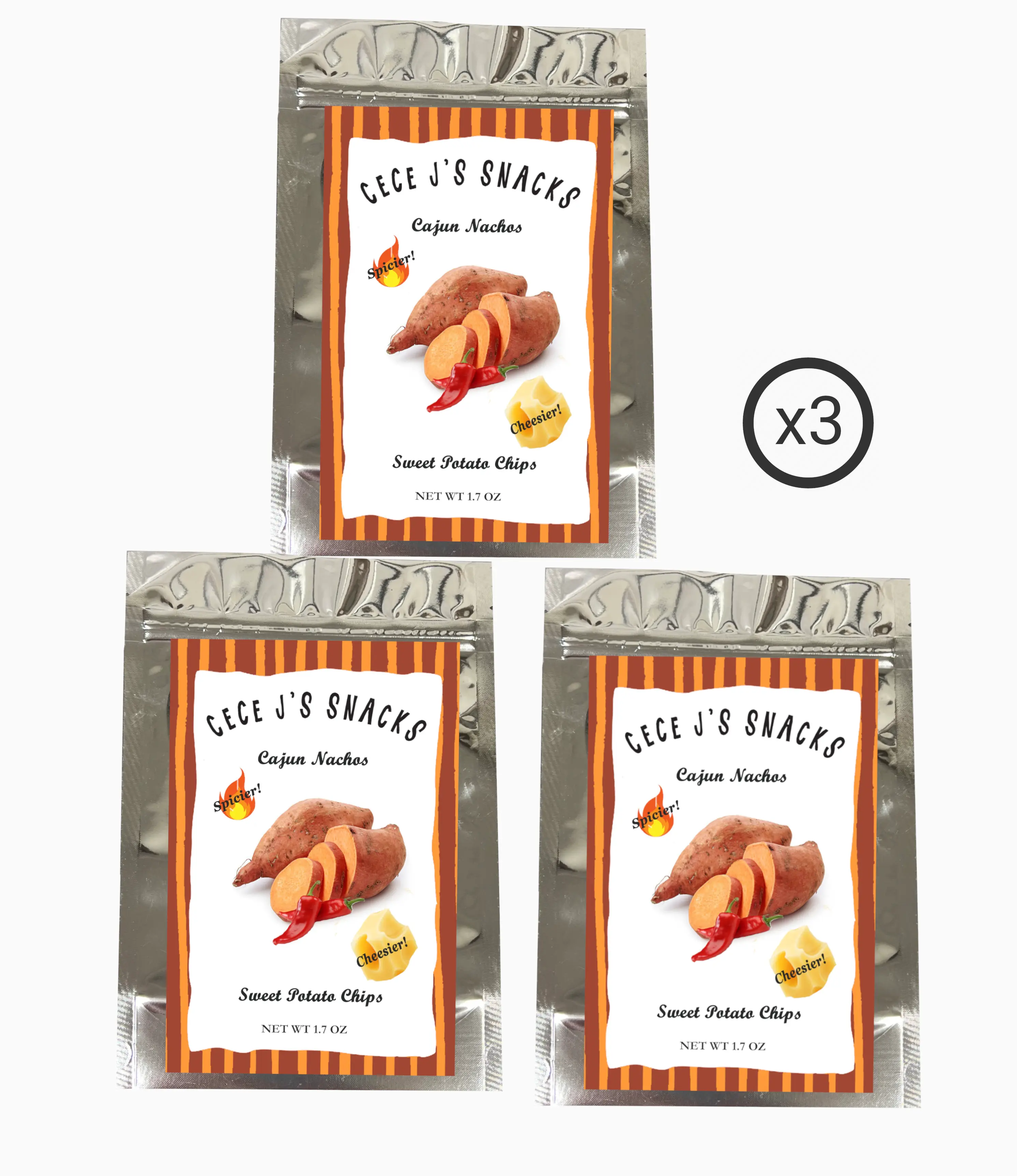 Cajun Nacho Sweet Potato Chips - Irresistible Flavors, Real Sweet Potatoes, Crunchy and Satisfying Snack - Crispy