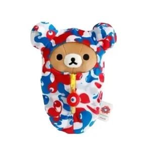 NEW  Sleeping Bag Rilakkuma Plush Doll Keychain creativity relax bear Korilakkuma Japanese Osaka Expo bear Backpack Charm Gift