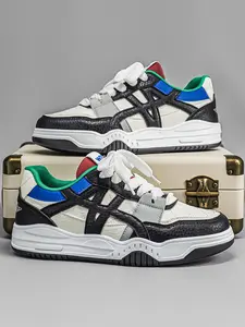 Retro Colorblock Men's Sneakers Platform Skate Shoes Casual Fashion Trainers