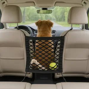 Pet Car Barrier with Mesh Storage Bag - Durable Mesh Material for Safe Pet Containment & Easy Installation for Most Cars and SUVs