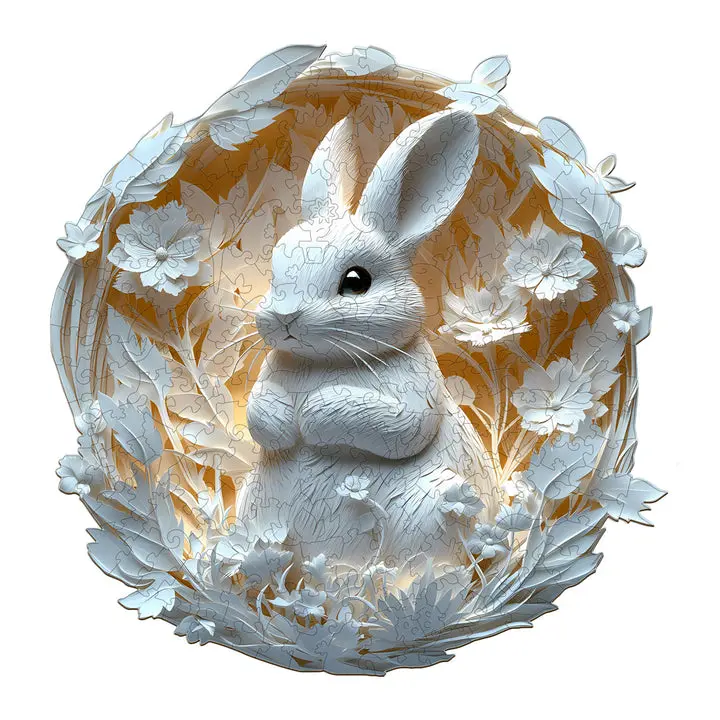 3D Paper Rabbit Wooden Jigsaw, Art Puzzles Gift, Wooden Jigsaws for Kids Teens, Puzzle Wooden Jigsaws
