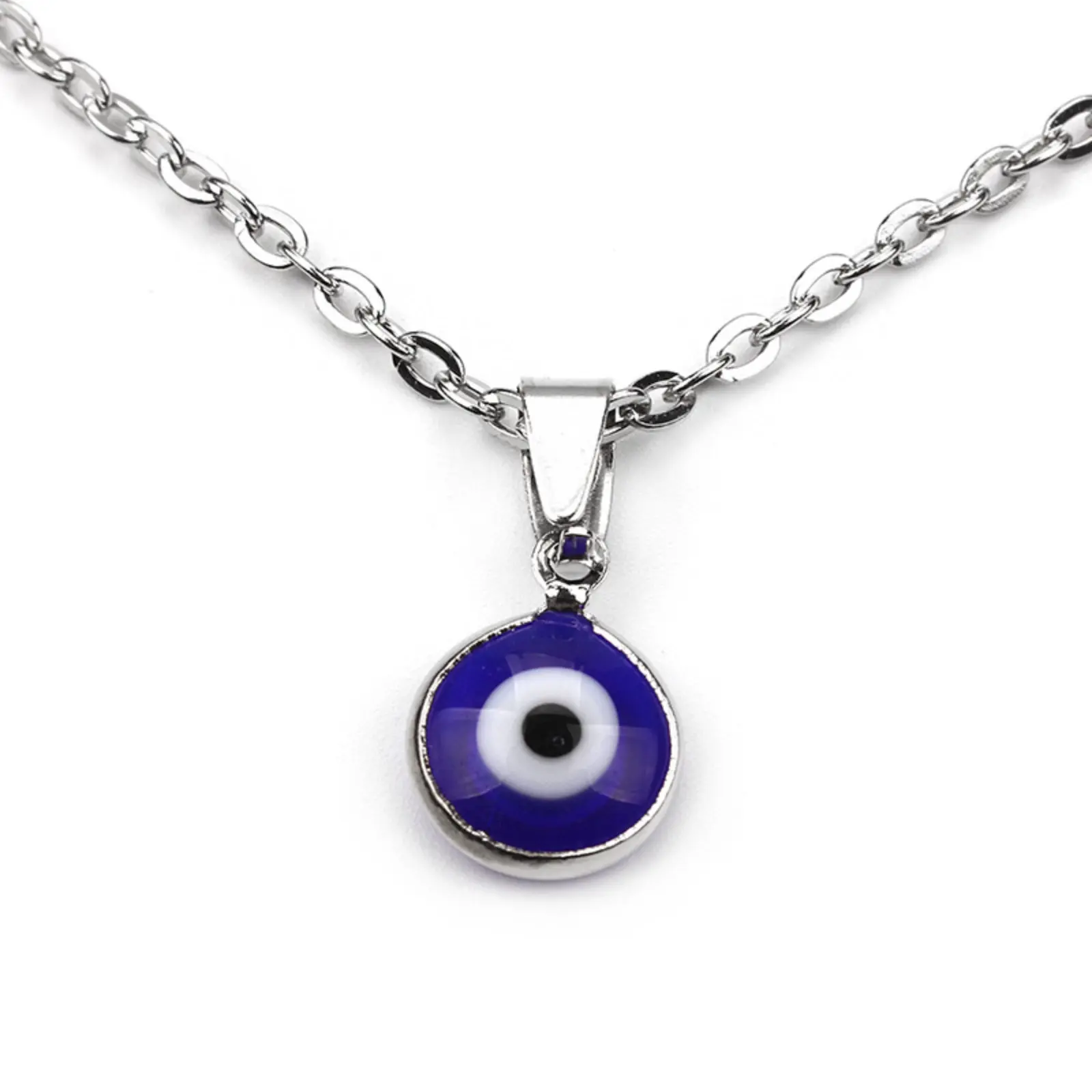 Edgy Gothic Eye Pendant Costume Jewelry Necklace, Short Black Wax Cord Collarbone Chain for Women and Men