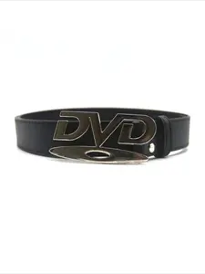 Unisex Nostalgic DVD Buckle Belt, Black White Two-Tone Design, Versatile Accessory for Jeans, Fashion Belt