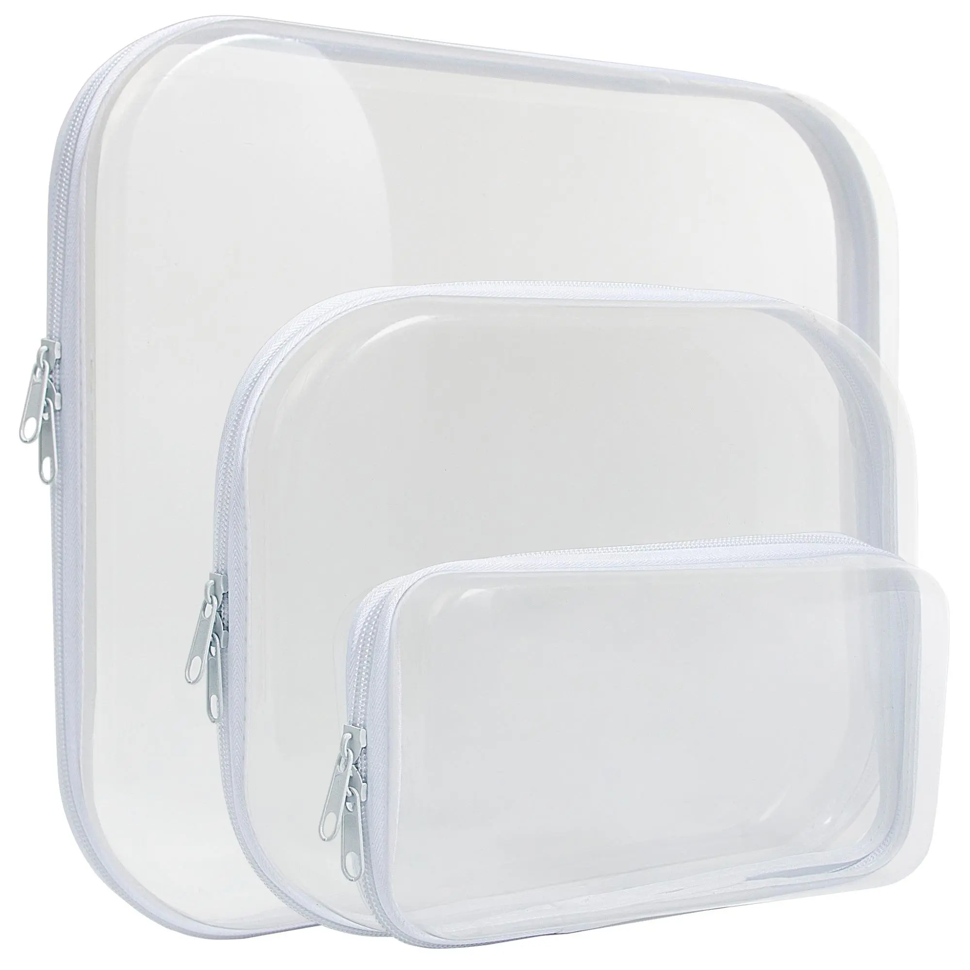 Pvc Zipper Multifunctional Preserving Box, 3 Counts/set Portable Waterproof Transparent Storage Organiser Bag, Plastic Organizer Containers, Multipurpose Storage Case for Pencil Toy Board Game, Home Organizers, Plastic Storage Bins, Home Storage Supplies