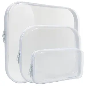 Pvc Zipper Multifunctional Preserving Box, 3 Counts/set Portable Waterproof Transparent Storage Organiser Bag, Plastic Organizer Containers, Multipurpose Storage Case for Pencil Toy Board Game, Home Organizers, Plastic Storage Bins, Home Storage Supplies
