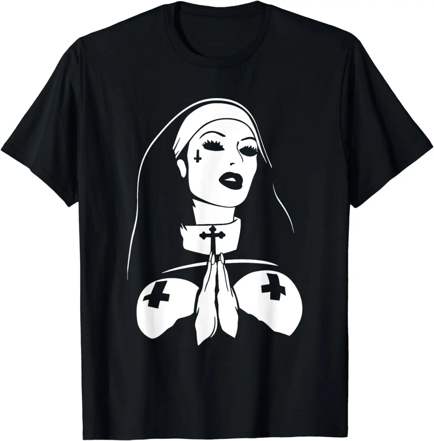 Unholy Nun Sinner Gothic Witchcraft Occult Magic Dark T-Shirt - MADE IN USA