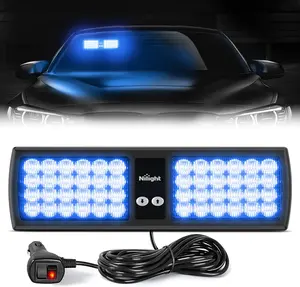 Nilight Blue 48-LED Visor Strobe Car Light Module, Super Bright Interior Windshield Light for Automotive & Motorcycle Use, Strobe Light Module