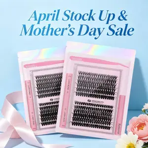 Mixed Length Individual False Eyelashes Kit, DIY Eyelash Extensions, Natural-Looking Eyelash Extensions with Accessories, Self-Grafting Curling Lashes for Women, Makeup Products，#Summervibes