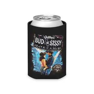Bud N Sissy Can Cooler, Gillley’s Texas Western Drink Holder, Cowboy Couple Design Koozie, Rodeo Style Beer Sleeve, Country Gift Idea