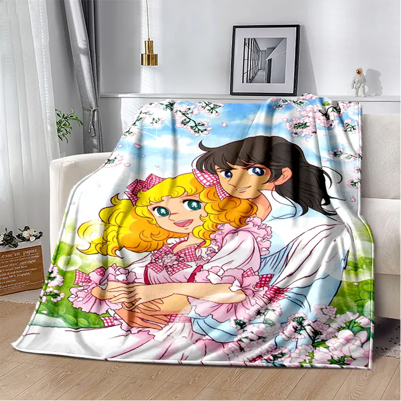Girl Candy Candy Blanket Soft Flannel Blanket Suitable For Sofa Beds Living Rooms Candy Candy Girl Blanket Birthday Gifts Holiday Party  Home Decoration Halloween Blanket Christmas Blanket