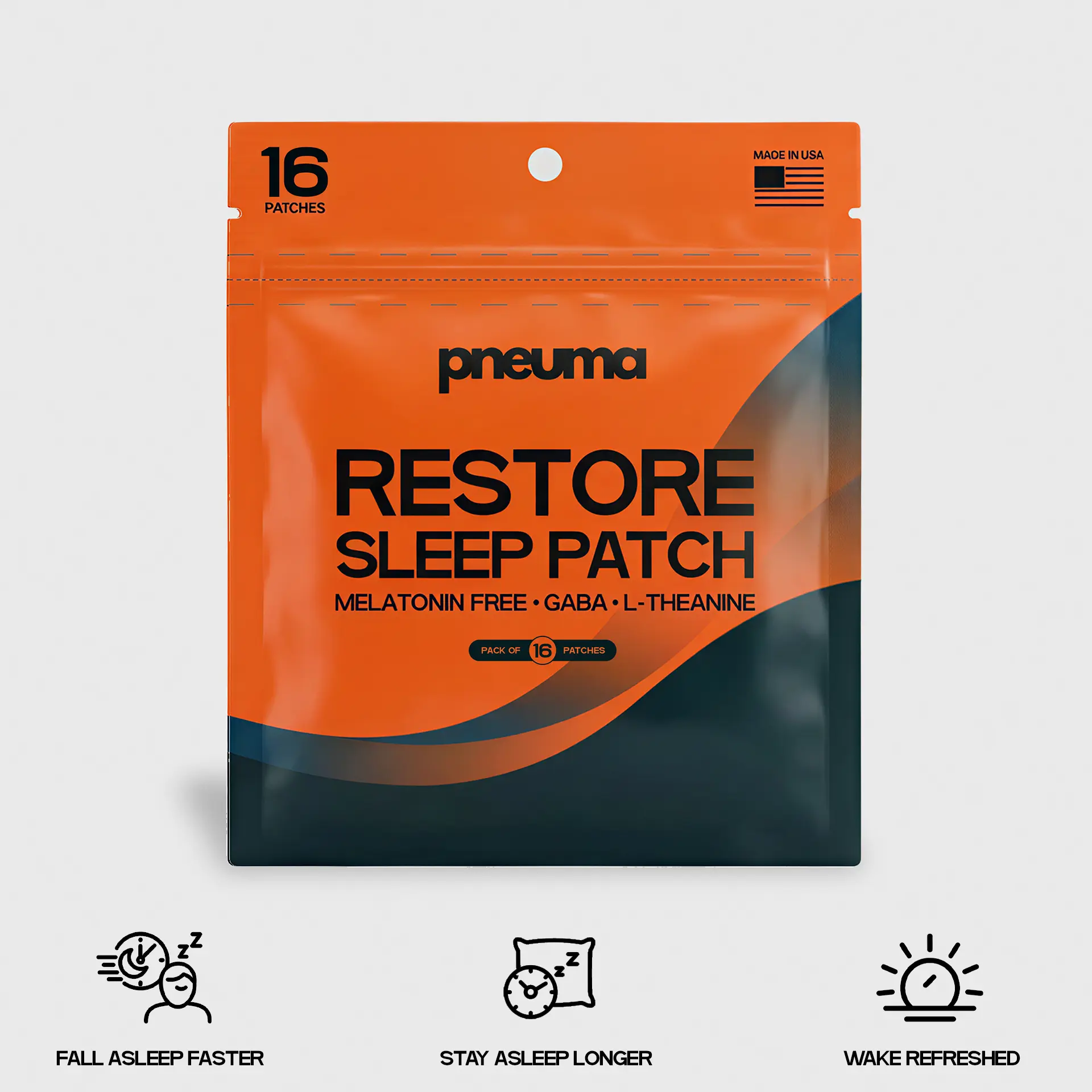 Restore Sleep Patch Melatonin-Free Topical 16 Patches for Seamless Nightly Routine Made in USA