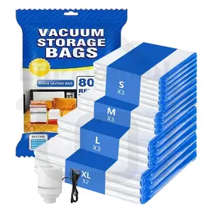 12-Pack Vacuum Storage Bags with Electric Pump, Airtight Dust & Moisture-Proof Space Savers, Extra Large Capacity for Clothing & Travel Essentials, Zipper Pouches for Outdoor Packing, Hand Organizer, Holiday Variety Set