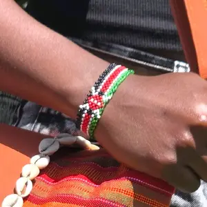 Kenyan Flag Beaded Bracelet - Handcrafted with Vibrant Beads for Cultural Pride and Stylish Accessory