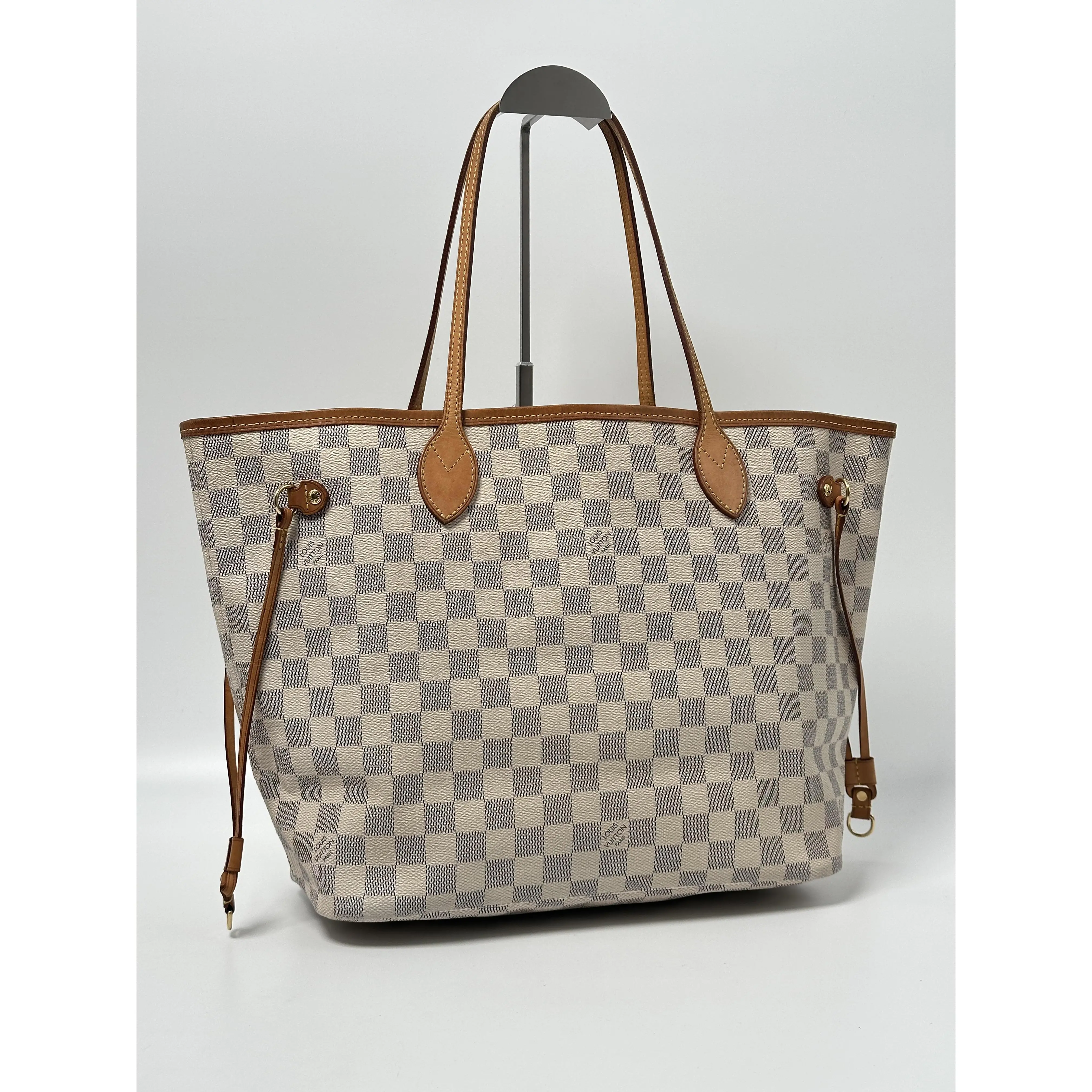 Pre-owned Louis Vuitton Cavnas Tote Bags Canvas Neverfull MM Damier Azur Tote Bag Shopper Handbag JE641LV