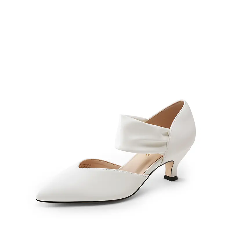 Women's High Heels Chunky Block Pumps Pointed Closed Toe Ankle Strap Dress Shoes Wedding Dress Closed Toe Pump Shoes