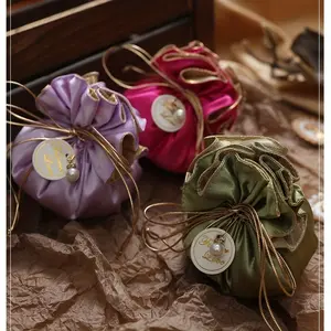 Silk Drawstring Favor Bags, Gift Pouch, 10-Pack Elegant Gift Wrapping Supplies for Weddings, Birthdays & Parties, Perfect for Celebrations